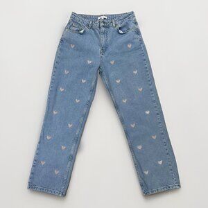 Jeans With Embroidered Hearts Women’s Size 27 Glo Fashion
